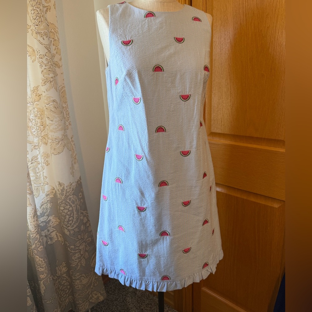 Talbots Blue and White Striped Dress